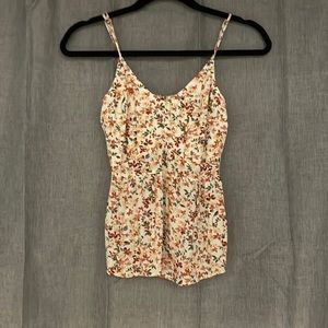 White with floral shirt with spaghetti straps